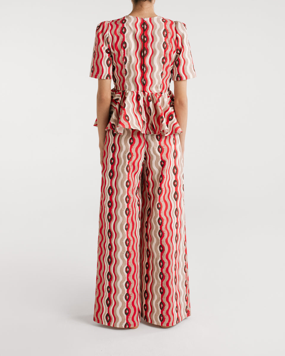 Ela Star Waves Red Blouse