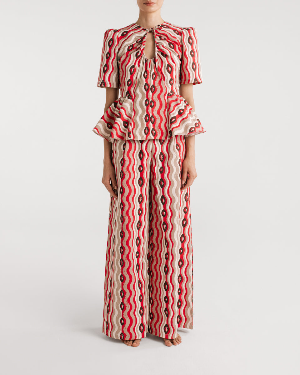 Ela Star Waves Red Blouse