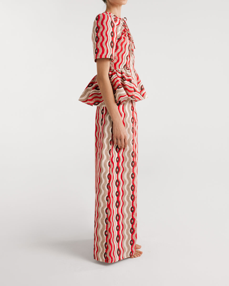 Ela Star Waves Red Blouse