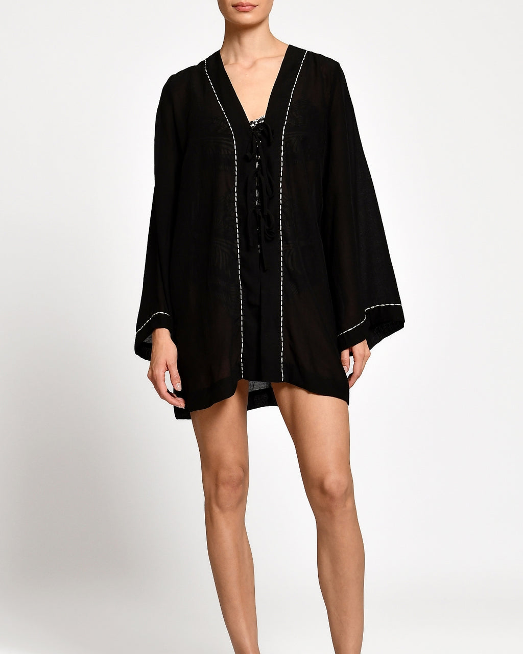 Giorgia Black Stitched Kimono