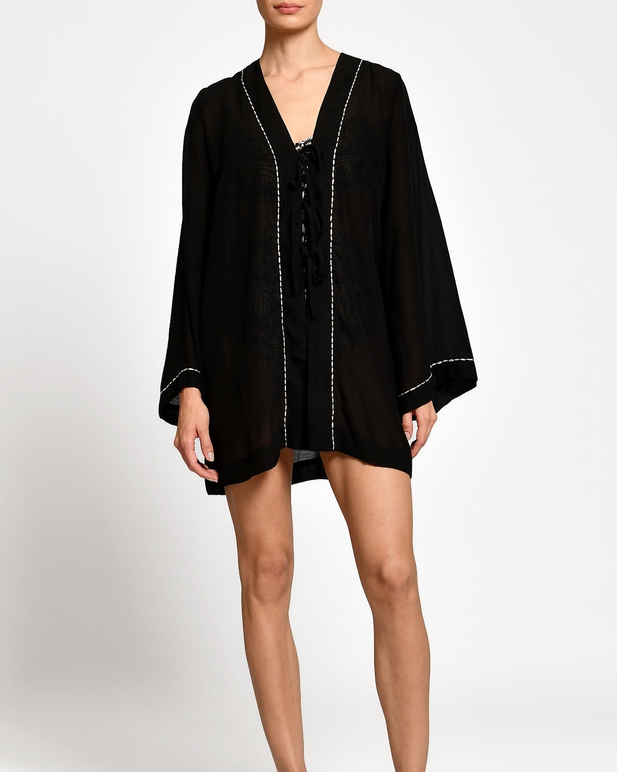 Giorgia Black Stitched Kimono