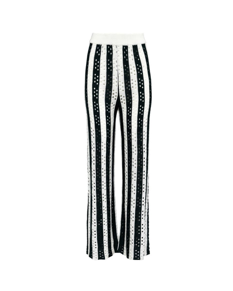 Siro Green Stripes Knitted Pants