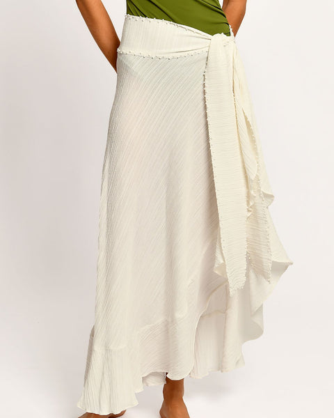 Eli Ivory Embroided Skirt