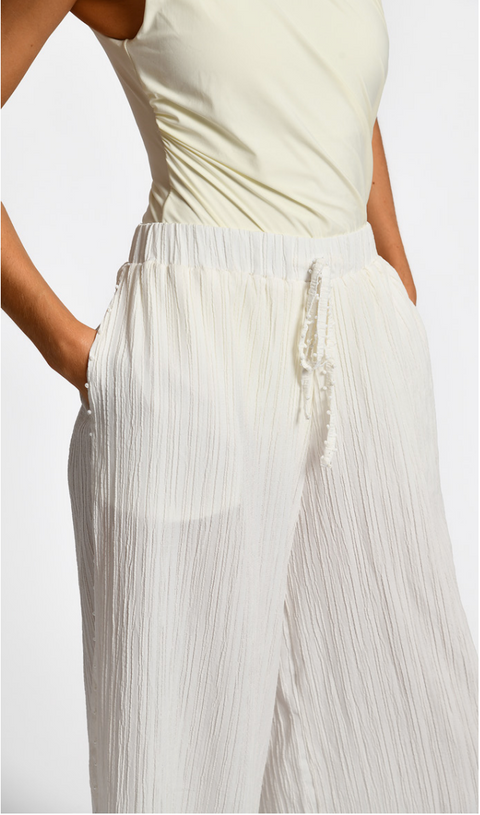 Isabella Ivory Embroided Pants