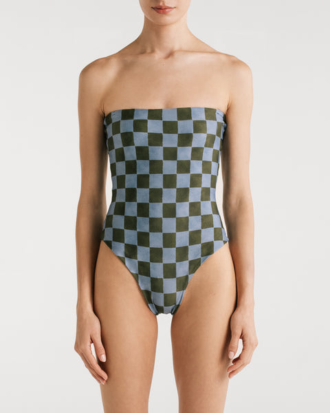 Julieta Blue Checkers One Piece