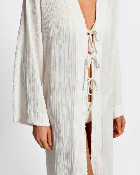 Alfi Ivory Embroided Kimono
