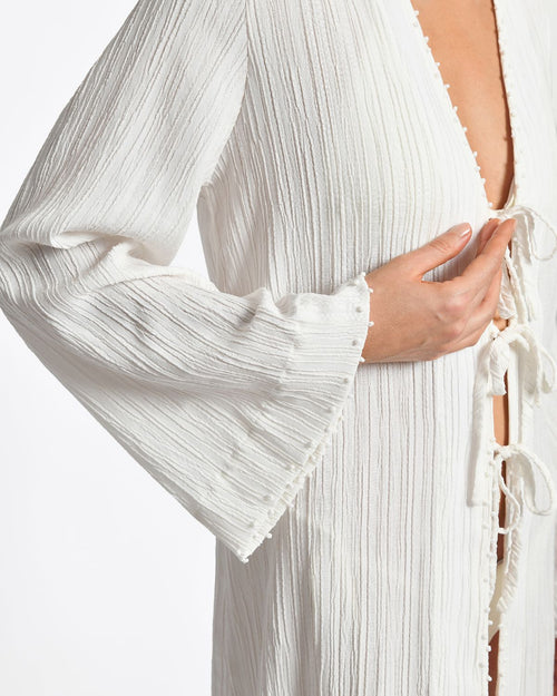 Alfi Ivory Embroided Kimono