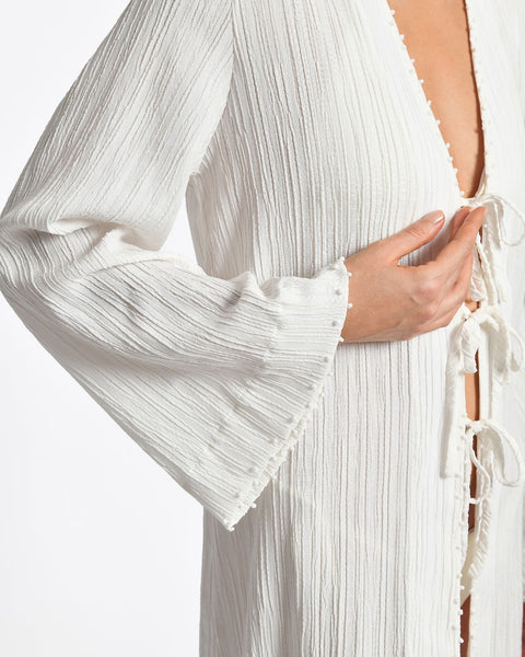 Alfi Ivory Embroided Kimono