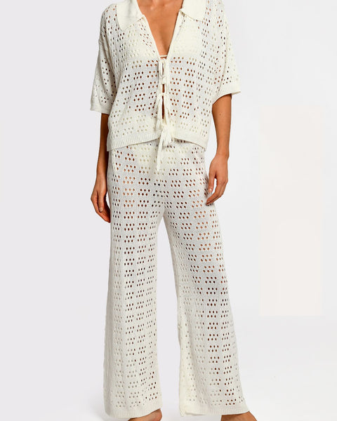 Siro Ivory knitted Pants