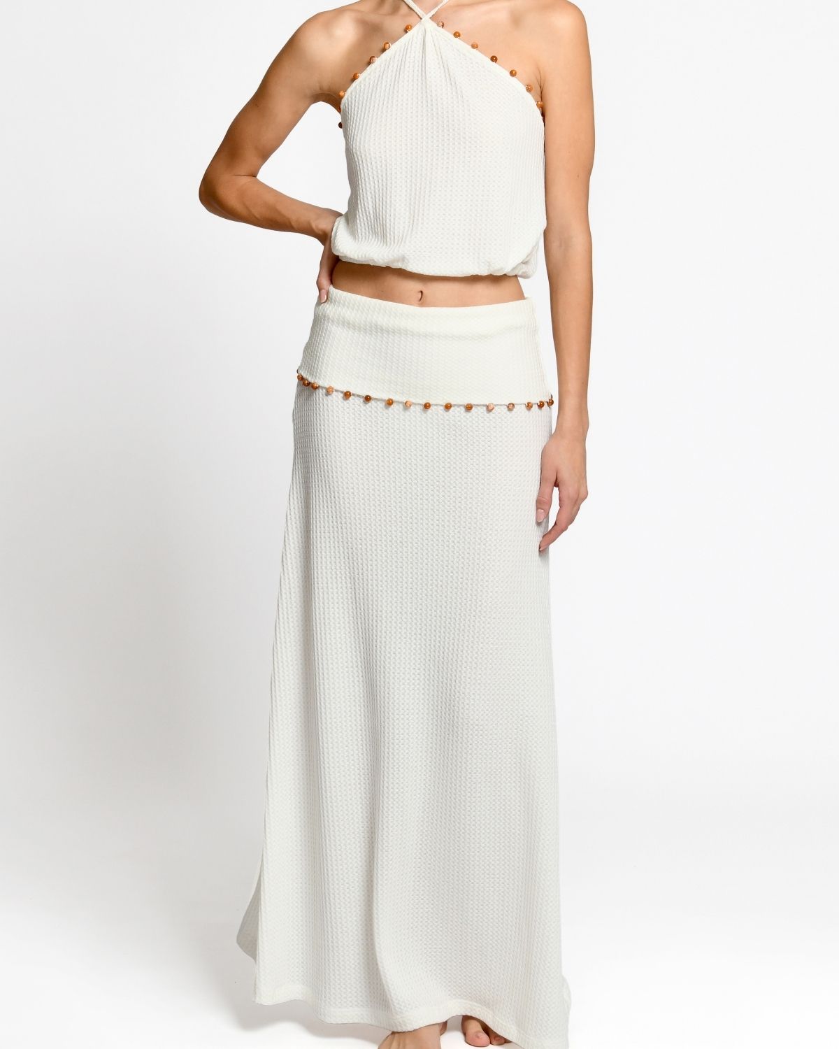 Odette Ivory Knitted Skirt