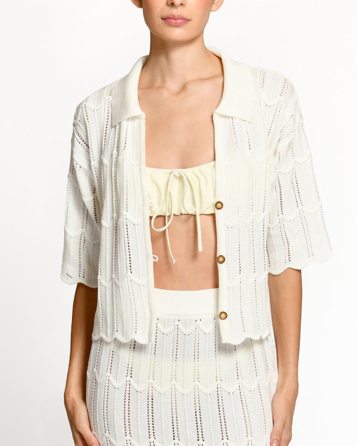 Ponto Ivory Knitted Skirt