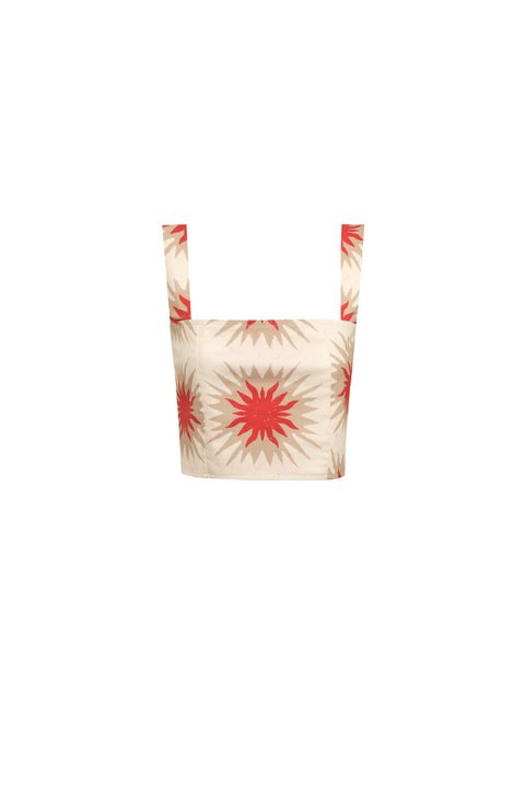 Ceci Star Red Crop Top