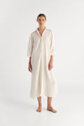 Dela Ivory Embroidered Linen Cover